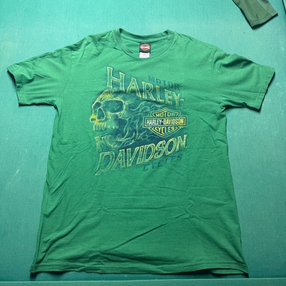 Harley-Davidson Men's Green Skull Tee